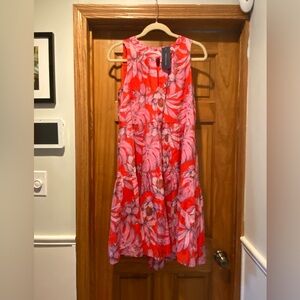 NWT. Tommy Hilfiger Pink Midi Sundress Scoop Neck Sleeveless